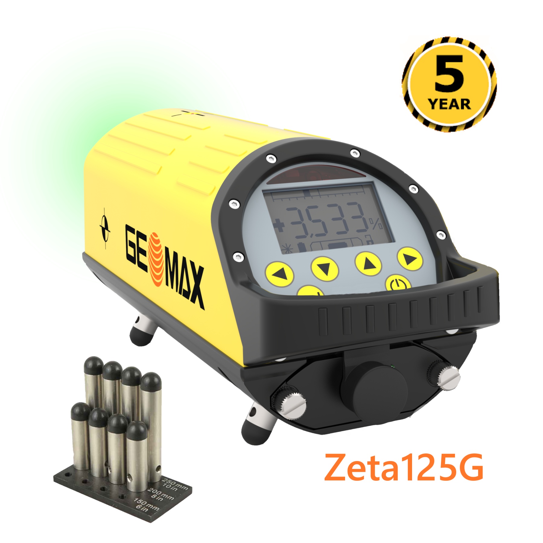 Potrubní laser Geomax Zeta125, Dodávka kompletní sestava, Paprsek zelený